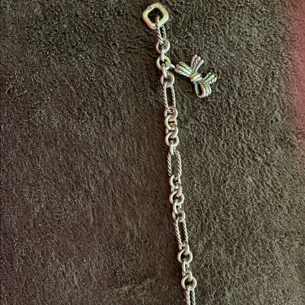 David Yurman Cable Classic Bow Charm Bracelet.